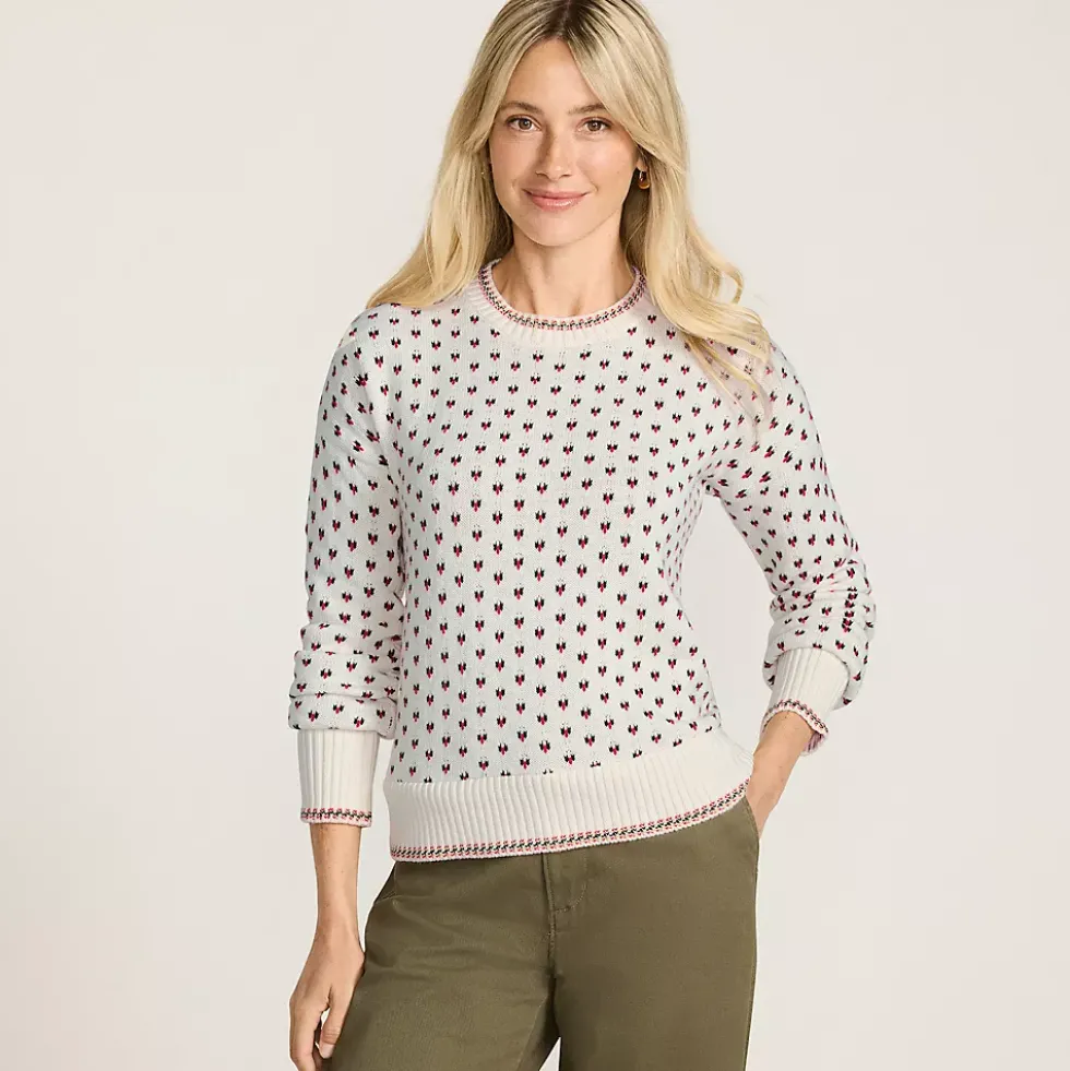 Women's Drifter All Over Jacquard Jersey Crew Neck Sweater