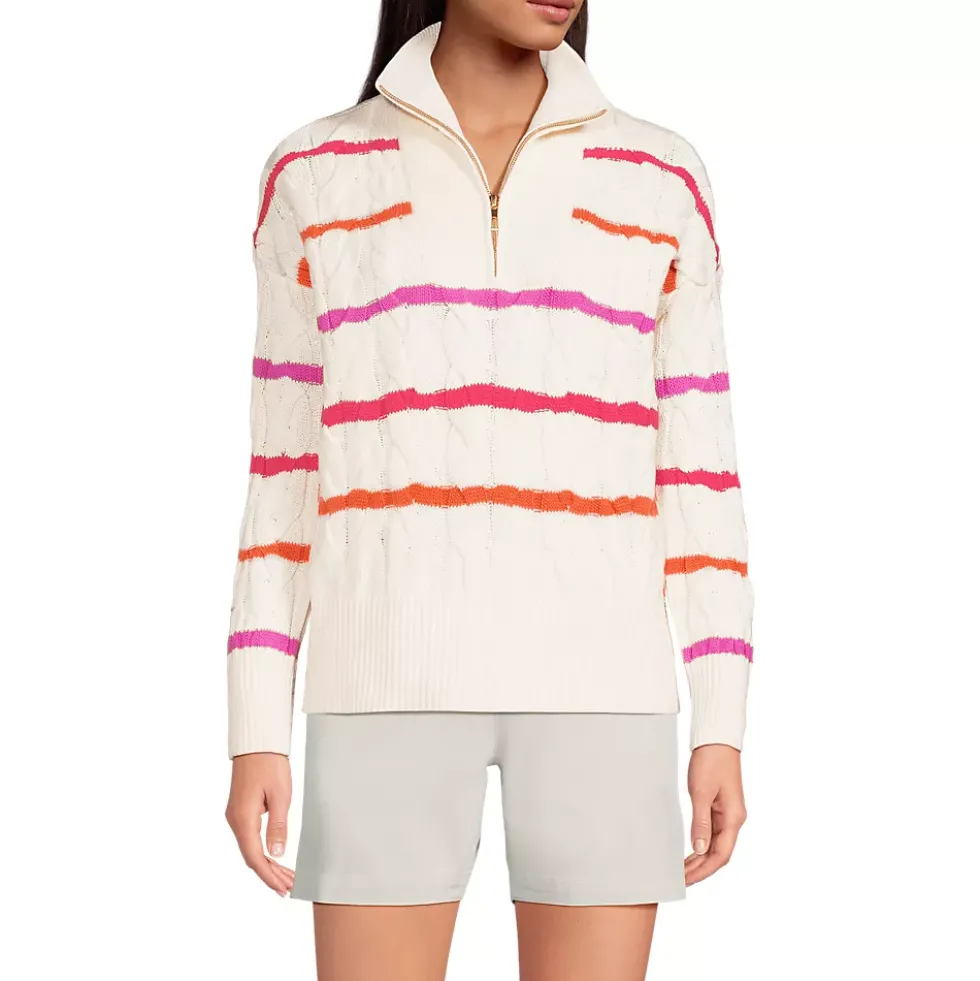 Women's Drifter Cable Quarter Zip Sweater
