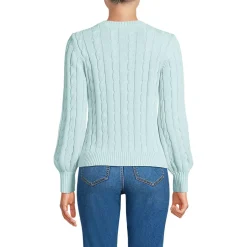 Women's Drifter Classic Cable Crew Neck Cardigan Sweater