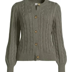 Women's Drifter Classic Cable Crew Neck Cardigan Sweater