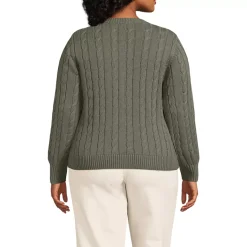 Women's Drifter Classic Cable Crew Neck Cardigan Sweater