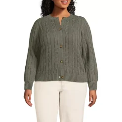 Women's Drifter Classic Cable Crew Neck Cardigan Sweater
