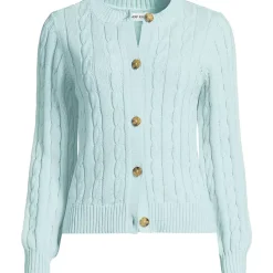 Women's Drifter Classic Cable Crew Neck Cardigan Sweater