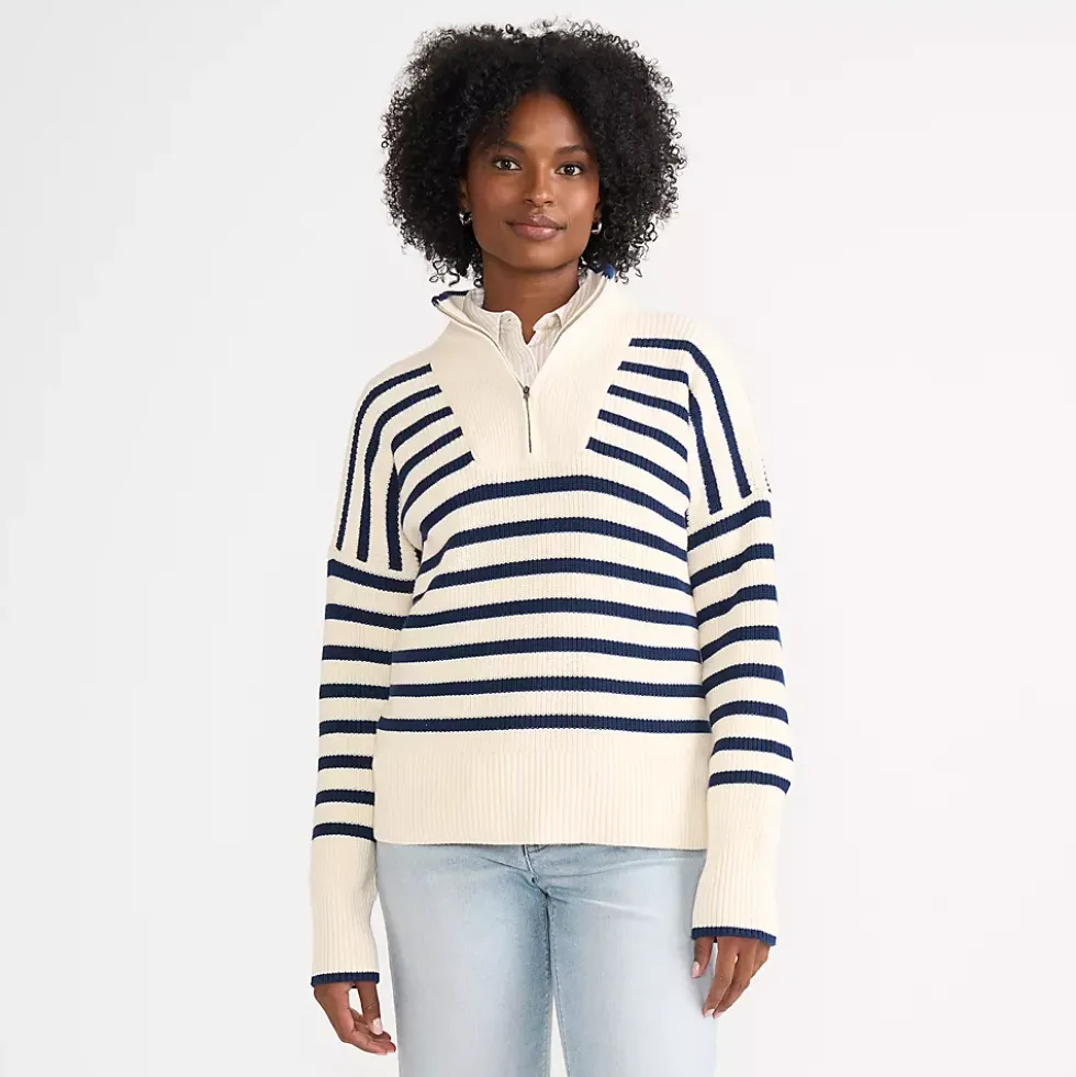 Women's Drifter Cotton Quarter Zip Pullover Sweater