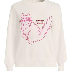 Womens Drifter Drop Shoulder Placed Jacquard Crew Neck Sweater