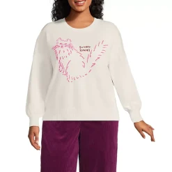 Womens Drifter Drop Shoulder Placed Jacquard Crew Neck Sweater