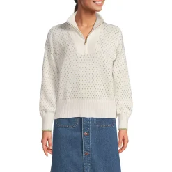Women's Drifter Floatback Jacquard Quarter Zip Sweater