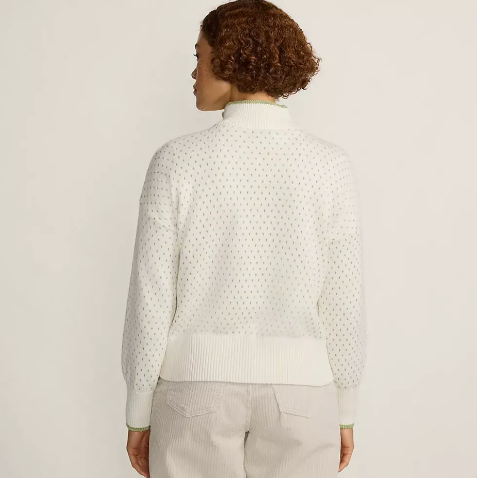 Women's Drifter Floatback Jacquard Quarter Zip Sweater