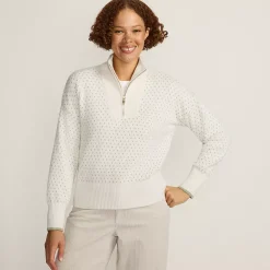 Women's Drifter Floatback Jacquard Quarter Zip Sweater