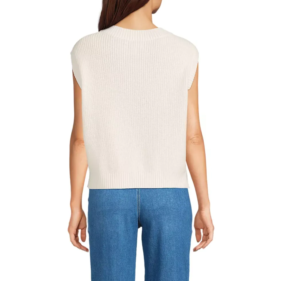 Women's Drifter Modern Cable V Neck Vest Sweater