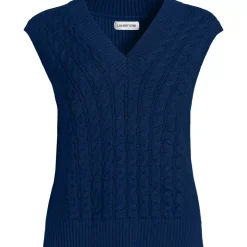 Women's Drifter Modern Cable V Neck Vest Sweater