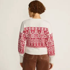 Women's Drifter Placed Jacquard Jersey Crew Neck Sweater
