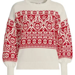 Women's Drifter Placed Jacquard Jersey Crew Neck Sweater