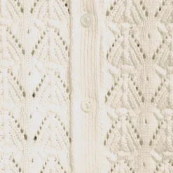 Women's Drifter Pointelle Ruffle Hem Cardigan Sweater