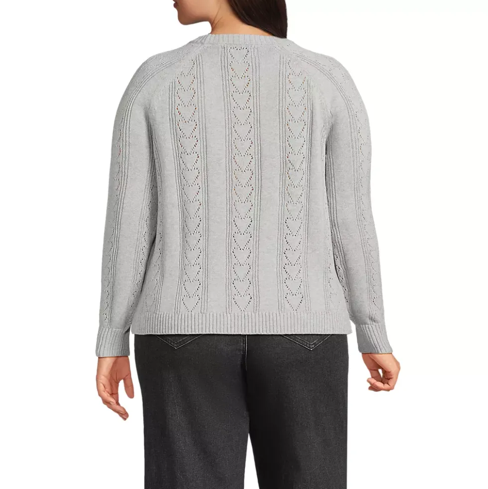 Women's Drifter Raglan Pointelle Crew Neck Sweater