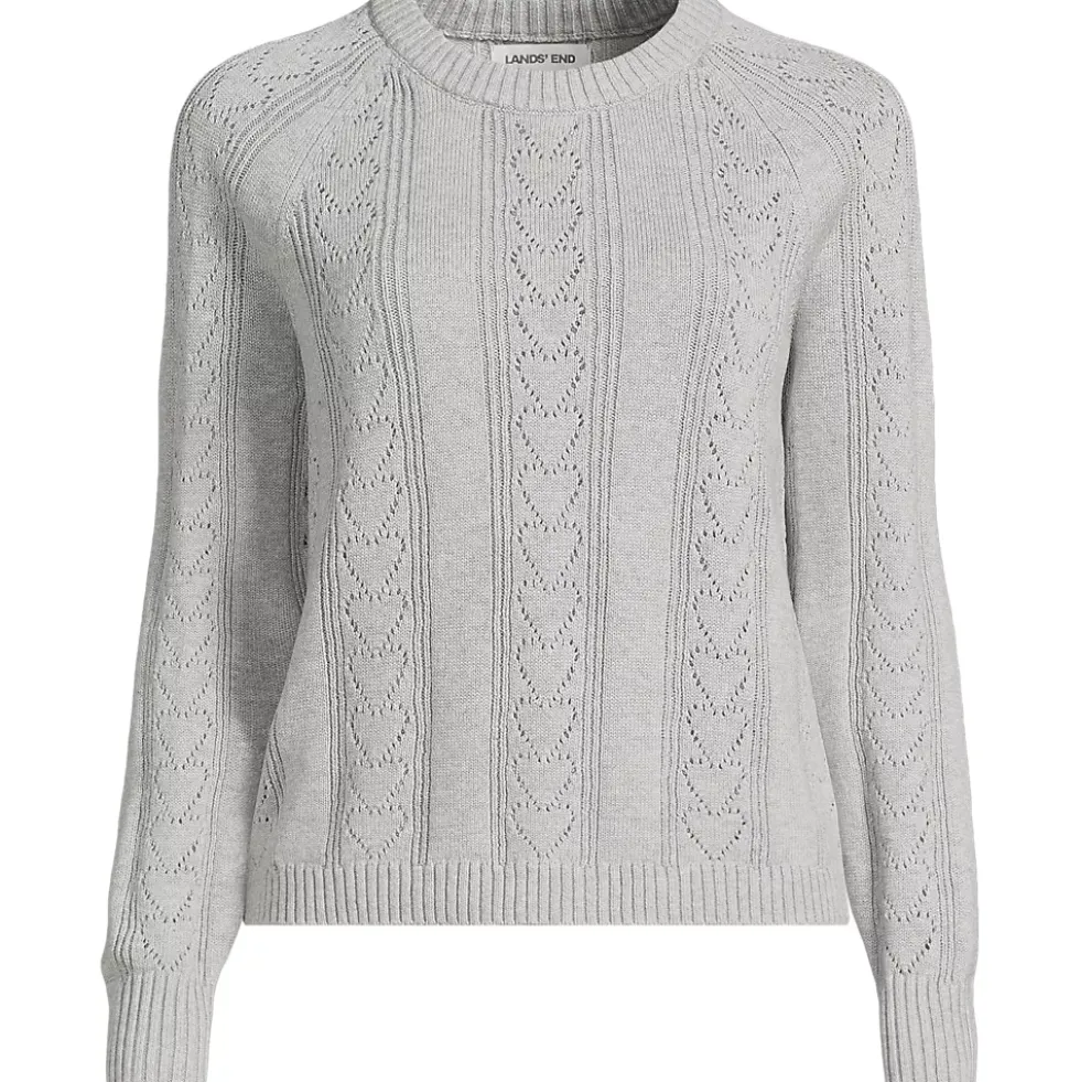 Women's Drifter Raglan Pointelle Crew Neck Sweater