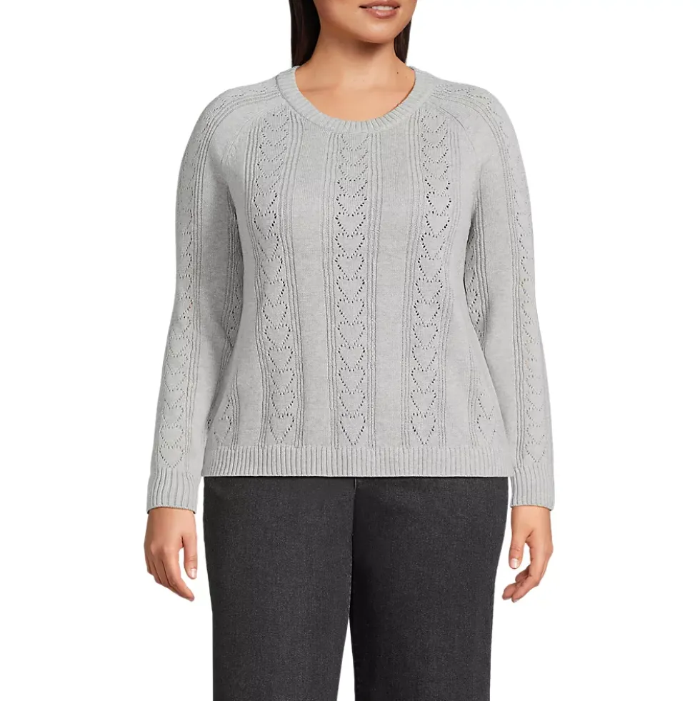 Women's Drifter Raglan Pointelle Crew Neck Sweater