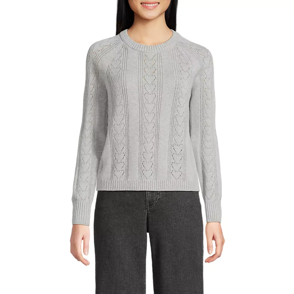 Women's Drifter Raglan Pointelle Crew Neck Sweater