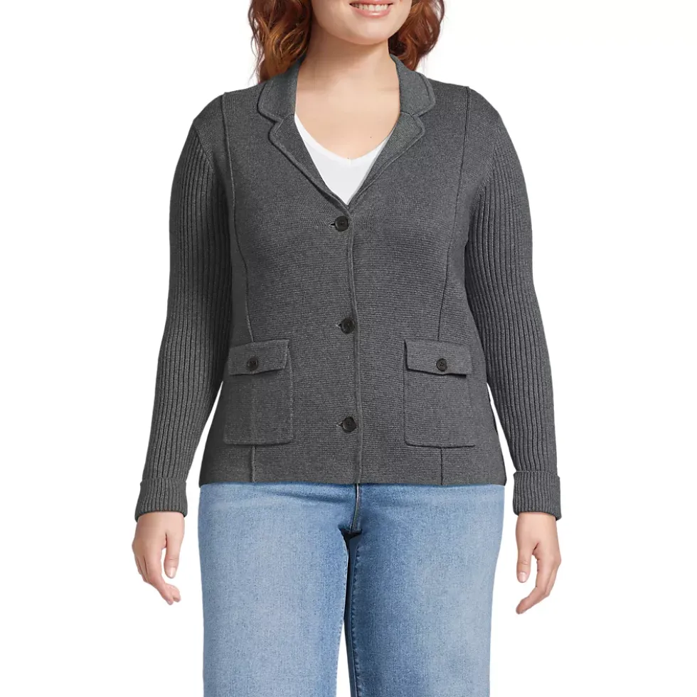Women's Drifter Ribbed Collared Blazer Sweater