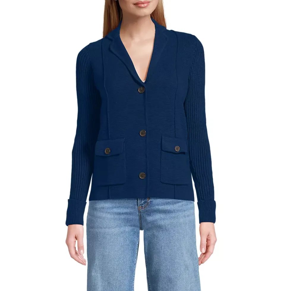 Women's Drifter Ribbed Collared Blazer Sweater