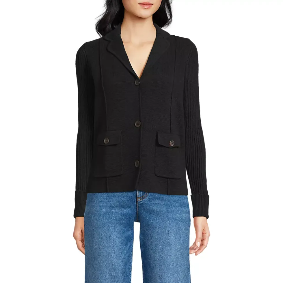 Women's Drifter Ribbed Collared Blazer Sweater
