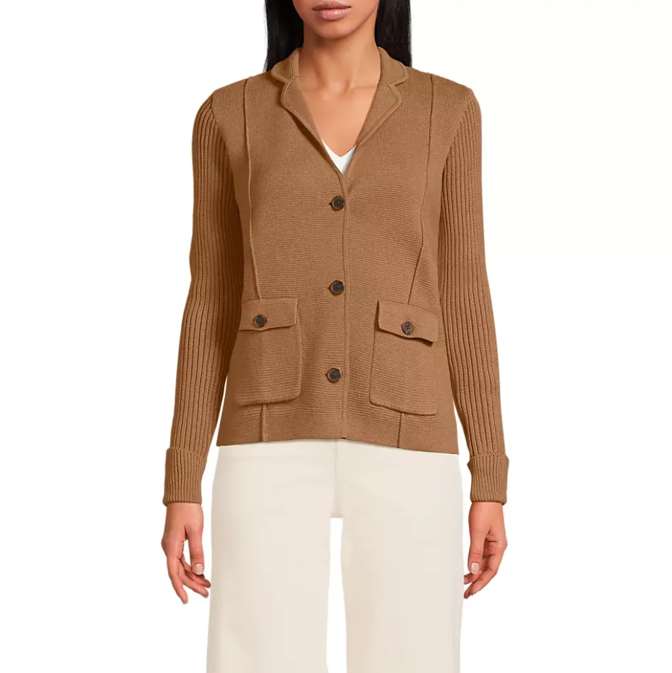 Women's Drifter Ribbed Collared Blazer Sweater