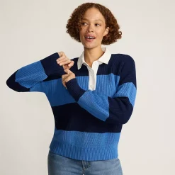 Women's Drifter Rugby with Woven Collar Sweater