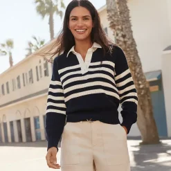 Women's Drifter Rugby with Woven Collar Sweater