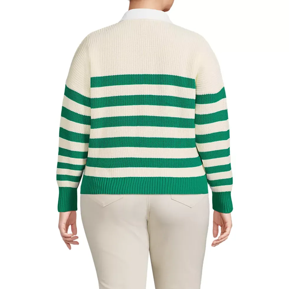 Women's Drifter Rugby with Woven Collar Sweater