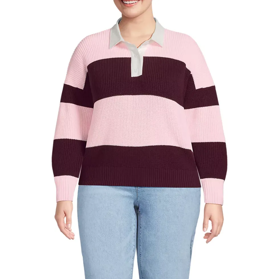 Women's Drifter Rugby with Woven Collar Sweater