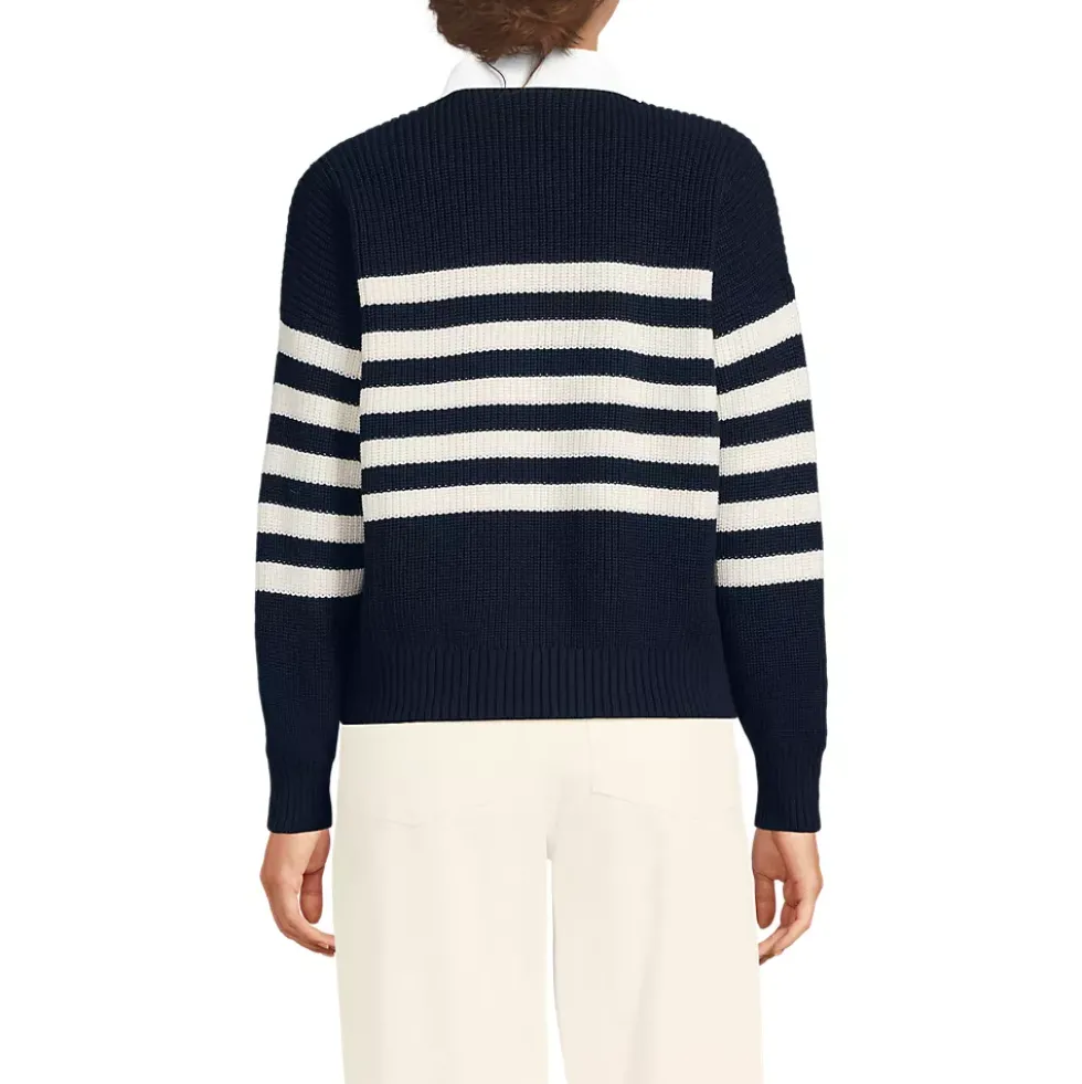 Women's Drifter Rugby with Woven Collar Sweater
