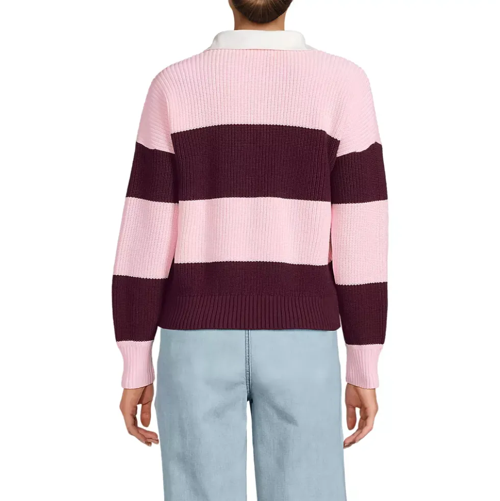 Women's Drifter Rugby with Woven Collar Sweater