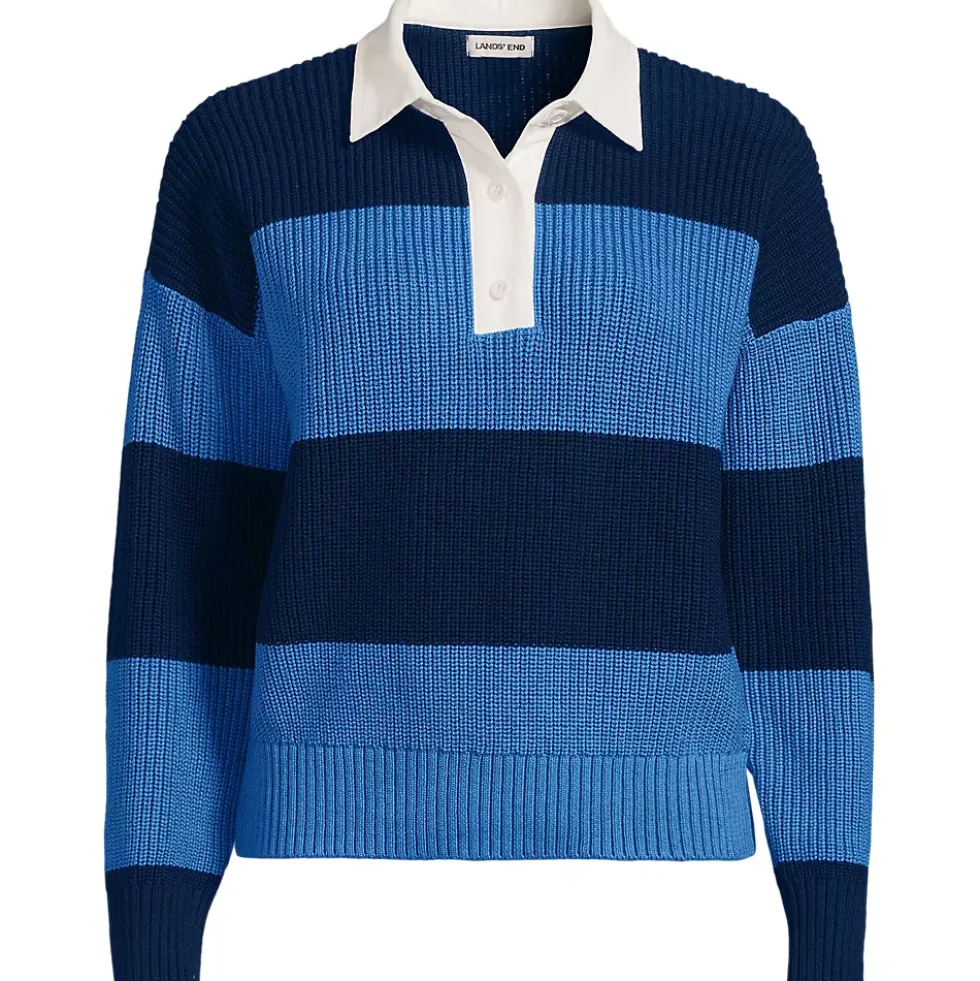Women's Drifter Rugby with Woven Collar Sweater
