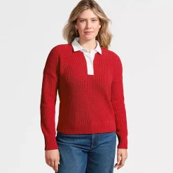 Women's Drifter Rugby with Woven Collar Sweater