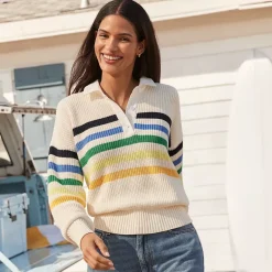 Women's Drifter Rugby with Woven Collar Sweater