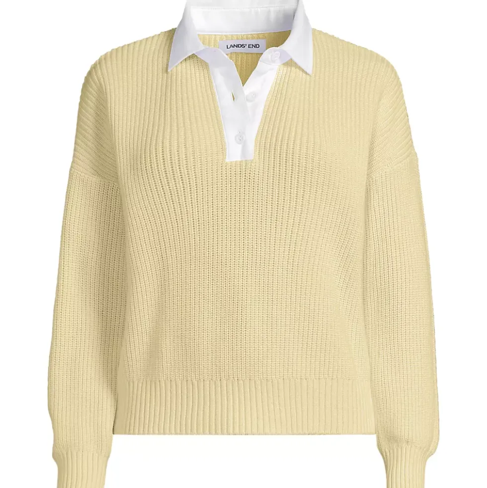 Women's Drifter Rugby with Woven Collar Sweater