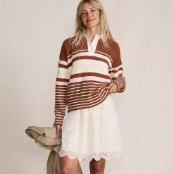 Women's Drifter Rugby with Woven Collar Sweater