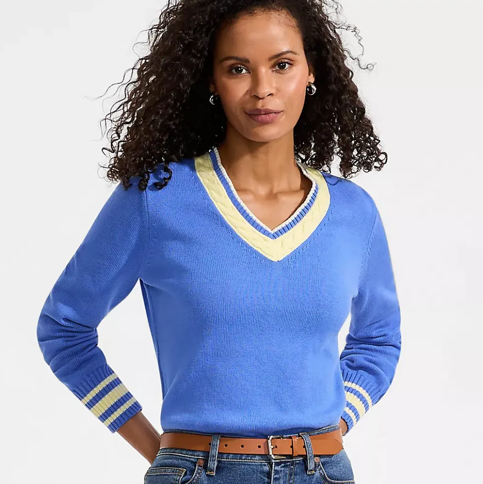Women's Drifter Set in Sleeve Vneck Sweater