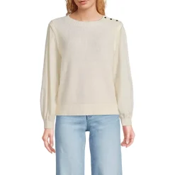 Women's Drifter Shaker Button Shoulder Sweater Vest with Poplin Sleeves