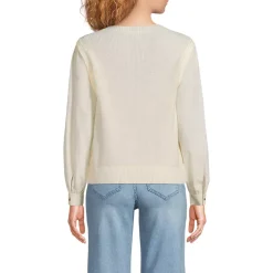 Women's Drifter Shaker Button Shoulder Sweater Vest with Poplin Sleeves