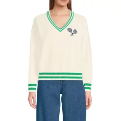 Women's Drifter Varsity Vneck Sweater with Crest