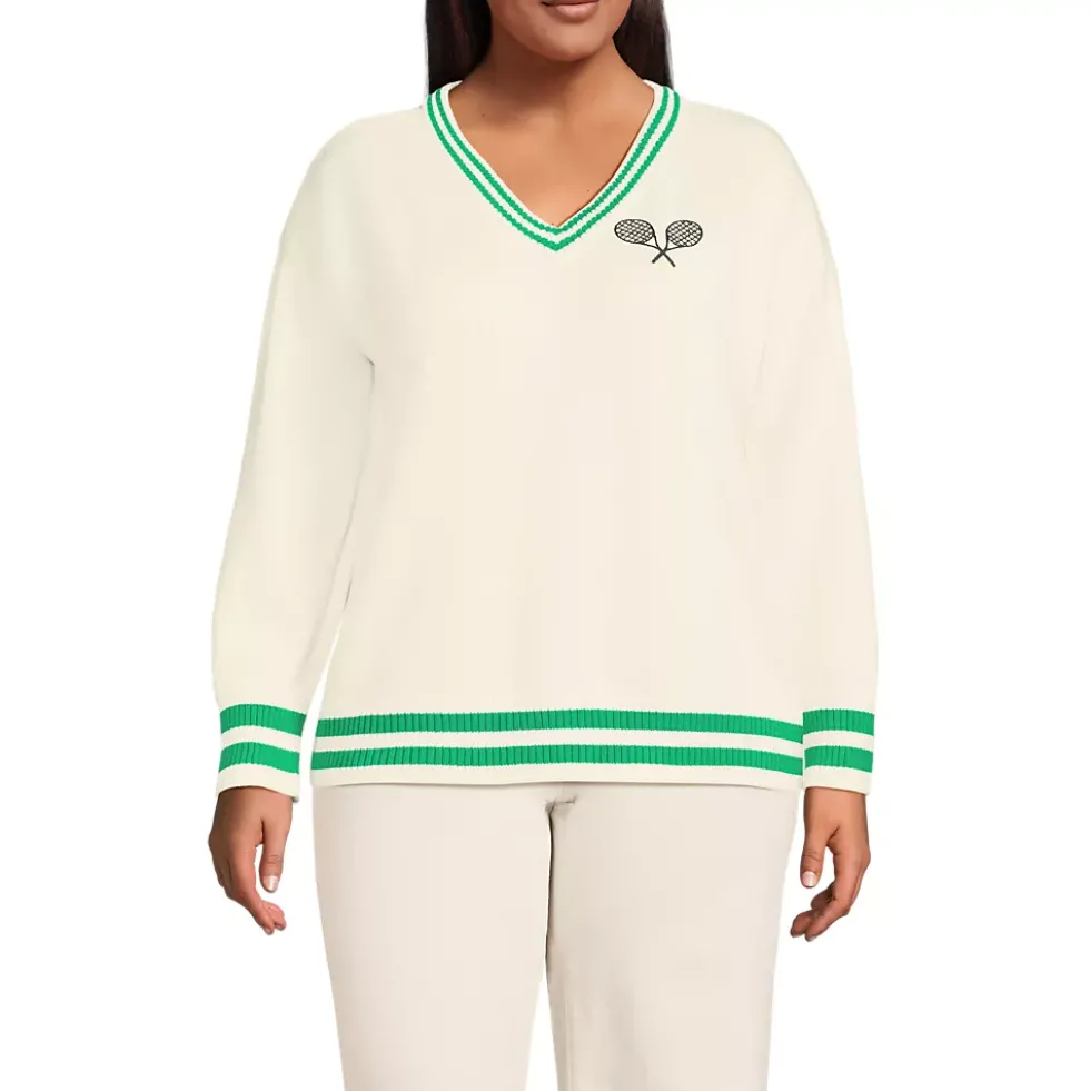 Women's Drifter Varsity Vneck Sweater with Crest