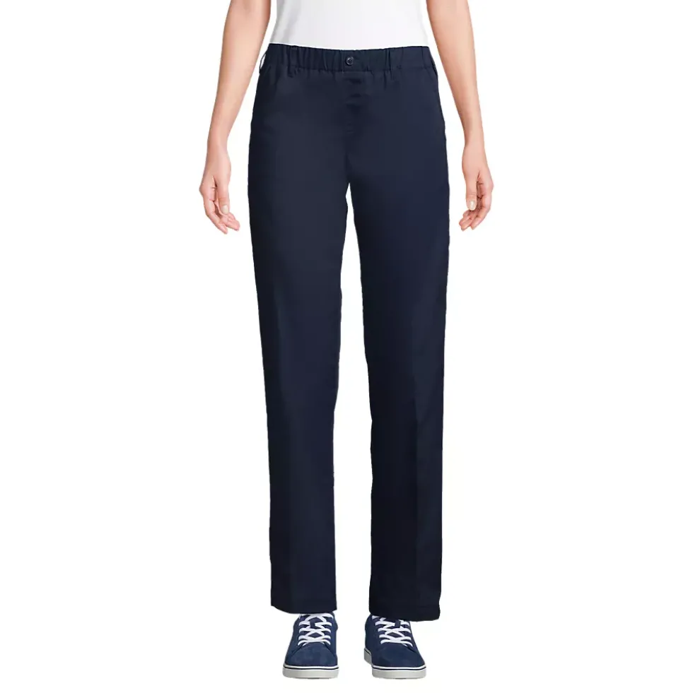 Women's Elastic Waist Pull-On Chino Pants