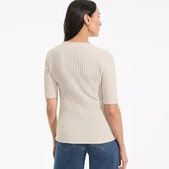 Women's Elbow Sleeve Coastal Rib Henley