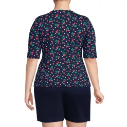 Women's Elbow Sleeve Crewneck Garden Tee- Sunshade UPF 50 Quick Dry