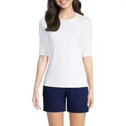 Women's Elbow Sleeve Crewneck Garden Tee- Sunshade UPF 50 Quick Dry