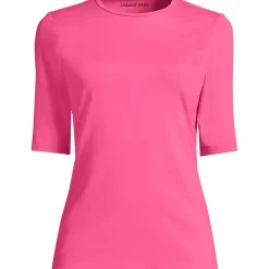 Women's Elbow Sleeve Crewneck Garden Tee- Sunshade UPF 50 Quick Dry