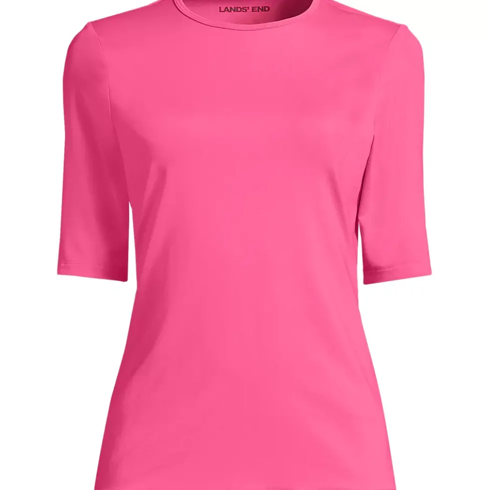 Women's Elbow Sleeve Crewneck Garden Tee- Sunshade UPF 50 Quick Dry