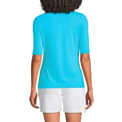 Women's Elbow Sleeve Crewneck Garden Tee- Sunshade UPF 50 Quick Dry