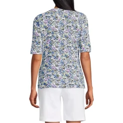 Women's Elbow Sleeve Crewneck Garden Tee- Sunshade UPF 50 Quick Dry